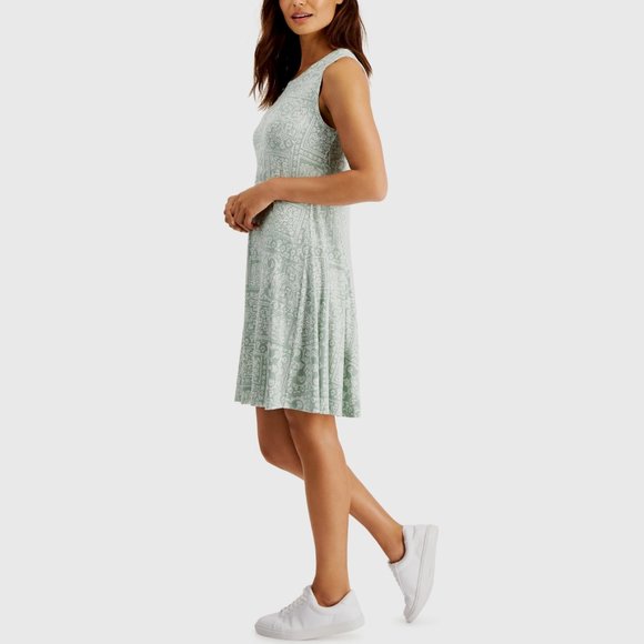 NWT Womens Petite Size Large LP Style & Co. Bandana Print Flip Flop Mini Dress - Picture 3 of 4